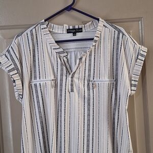 Simple Design Blouse With Crystal Accents